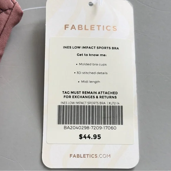 Fabletics Ines Low Impact Sports Bra Size Extra Large XL 12-14 - Picture 8 of 14